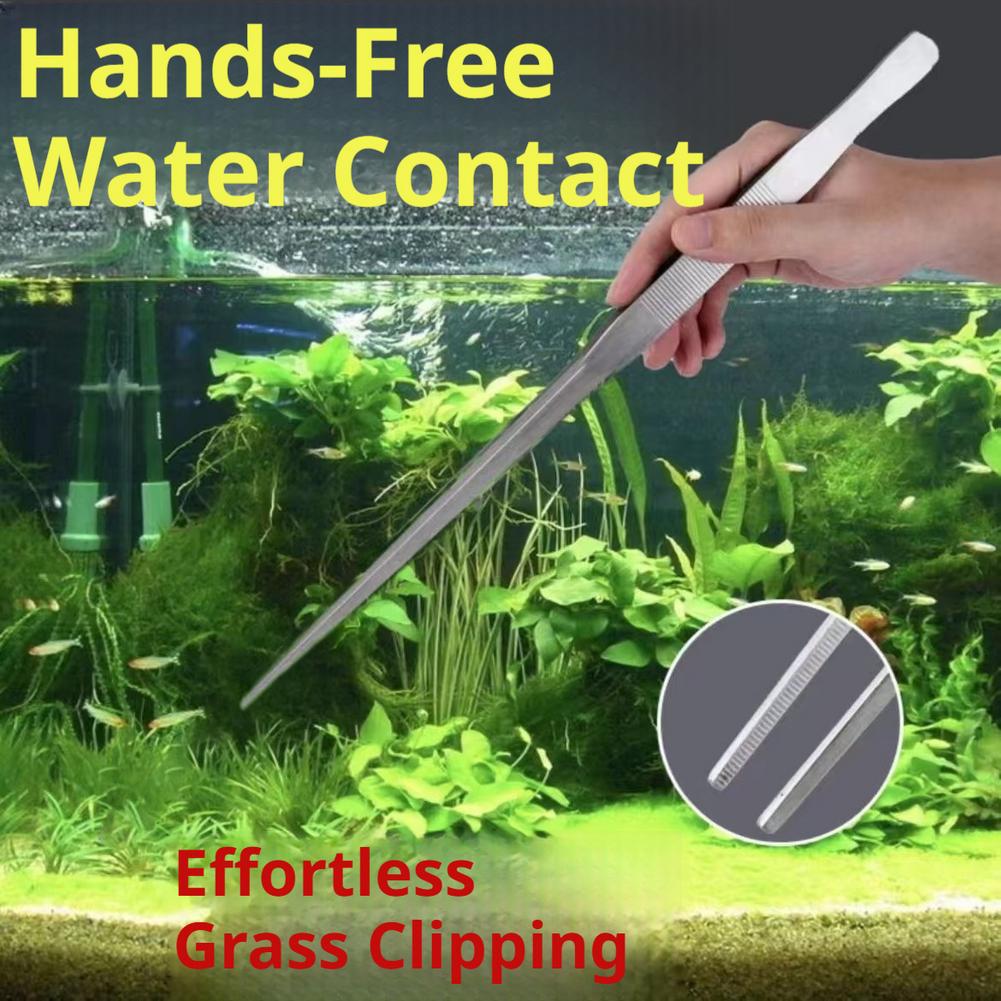 Feeding Tong Stainless - Edelstahl-Aquarium-Pinzette Aquascaping-Werkzeuge Gerade Gebogene Zangen Fischbecken-Pflanzenpflege-Zangen