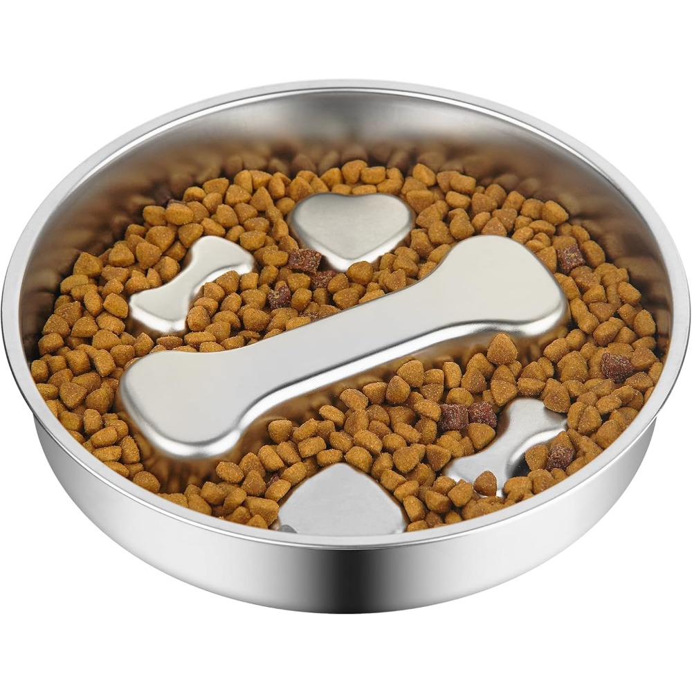 Royal Canin Food Medium - Slow-Feeder Hundenapf aus Edelstahl, Rutschfester Leck-Teller,