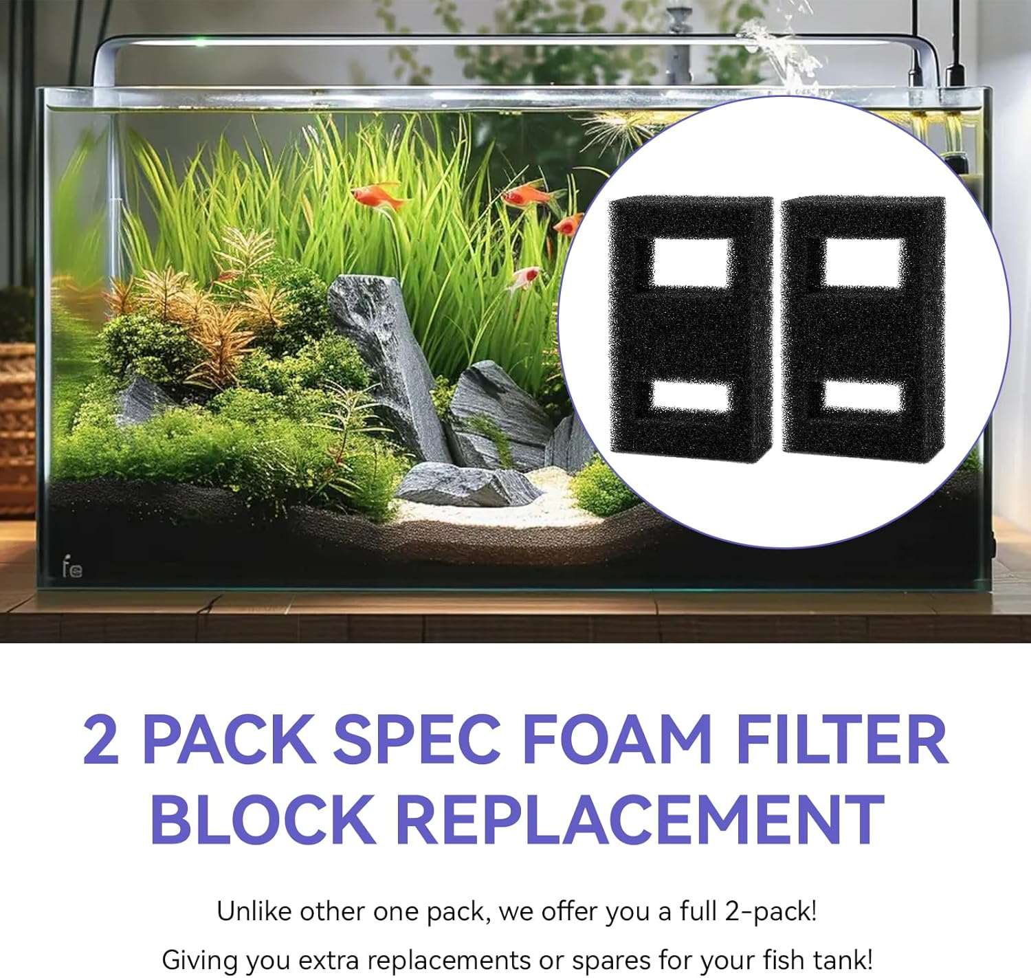 Fluval Aquarium Spec - Kompatibler Schaumfilterblock Passend für Fluval Spec