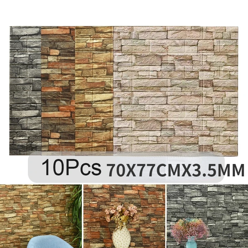 Pvc Panel Background - 10 Stück selbst klebende 3d Ziegel